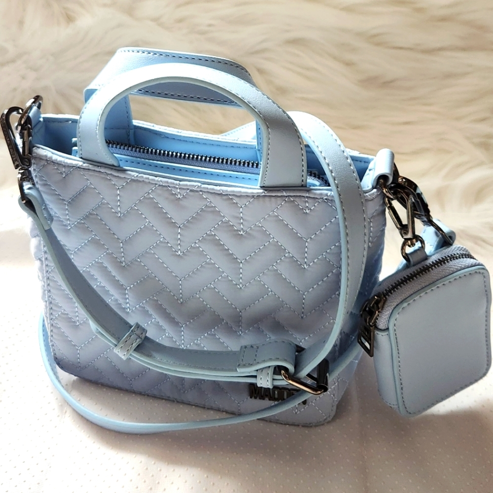 Steve Madden Quilt Handbag. Blue.